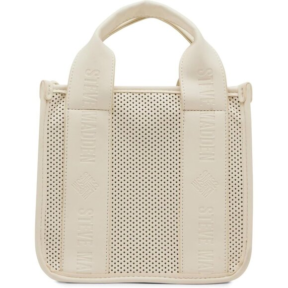 Women's Perforated Satchel Leather Crossbody Bag Designer Tote Purse - Picture 3 of 5